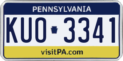 PA license plate KUO3341
