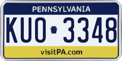 PA license plate KUO3348
