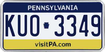 PA license plate KUO3349