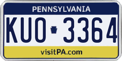 PA license plate KUO3364