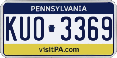 PA license plate KUO3369
