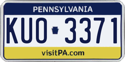 PA license plate KUO3371