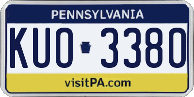 PA license plate KUO3380
