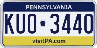 PA license plate KUO3440