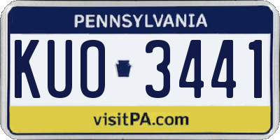 PA license plate KUO3441