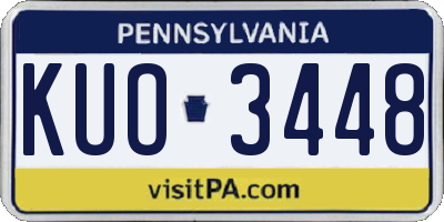 PA license plate KUO3448