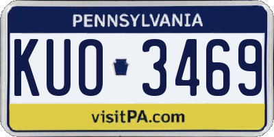 PA license plate KUO3469
