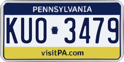 PA license plate KUO3479