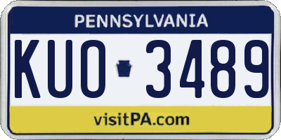 PA license plate KUO3489