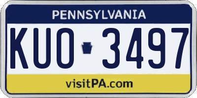 PA license plate KUO3497