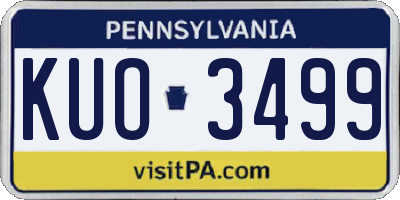 PA license plate KUO3499
