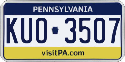 PA license plate KUO3507