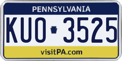 PA license plate KUO3525