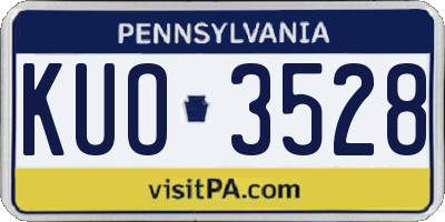 PA license plate KUO3528