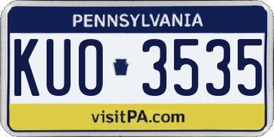 PA license plate KUO3535
