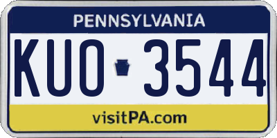 PA license plate KUO3544