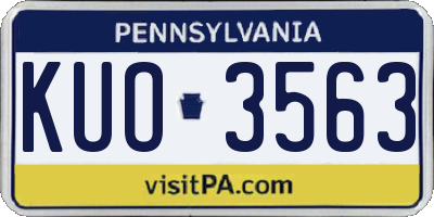 PA license plate KUO3563