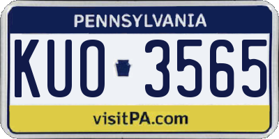 PA license plate KUO3565