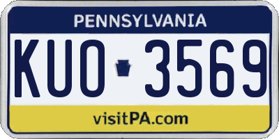 PA license plate KUO3569