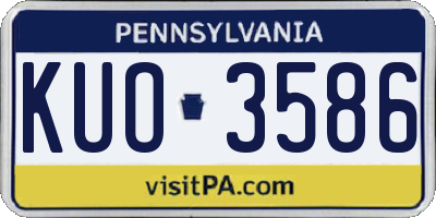 PA license plate KUO3586