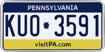 PA license plate KUO3591
