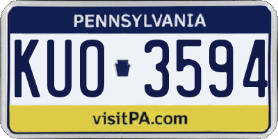PA license plate KUO3594