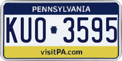PA license plate KUO3595