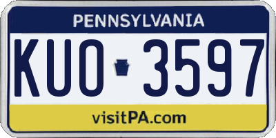 PA license plate KUO3597