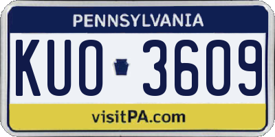 PA license plate KUO3609