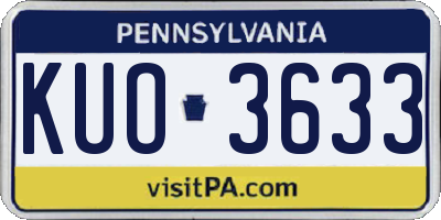 PA license plate KUO3633