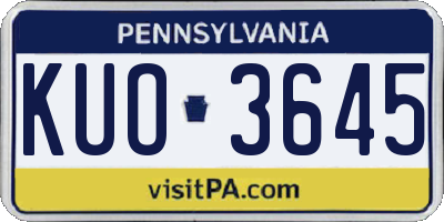 PA license plate KUO3645