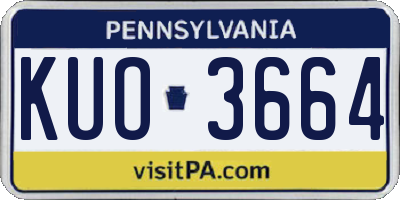 PA license plate KUO3664