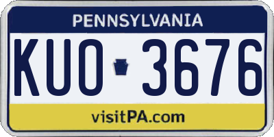 PA license plate KUO3676