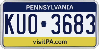 PA license plate KUO3683