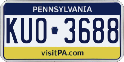 PA license plate KUO3688