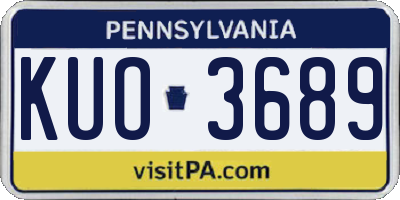 PA license plate KUO3689