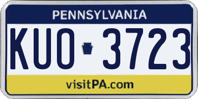 PA license plate KUO3723