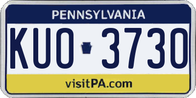 PA license plate KUO3730