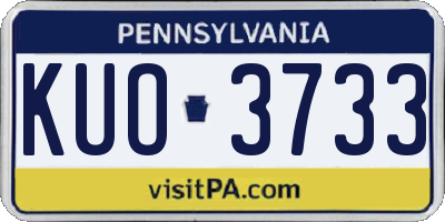 PA license plate KUO3733