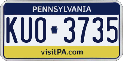 PA license plate KUO3735