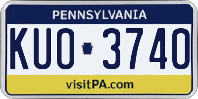 PA license plate KUO3740