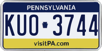 PA license plate KUO3744