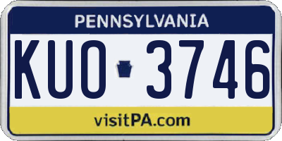 PA license plate KUO3746