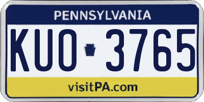 PA license plate KUO3765