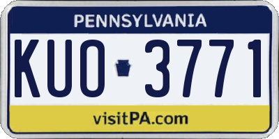 PA license plate KUO3771