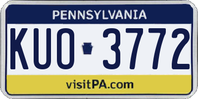 PA license plate KUO3772