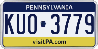 PA license plate KUO3779