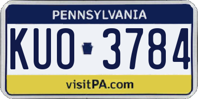 PA license plate KUO3784