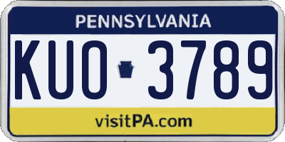 PA license plate KUO3789