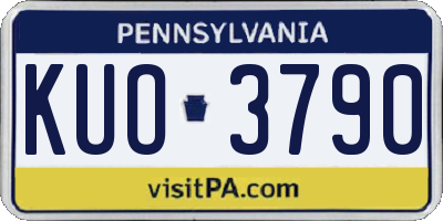 PA license plate KUO3790